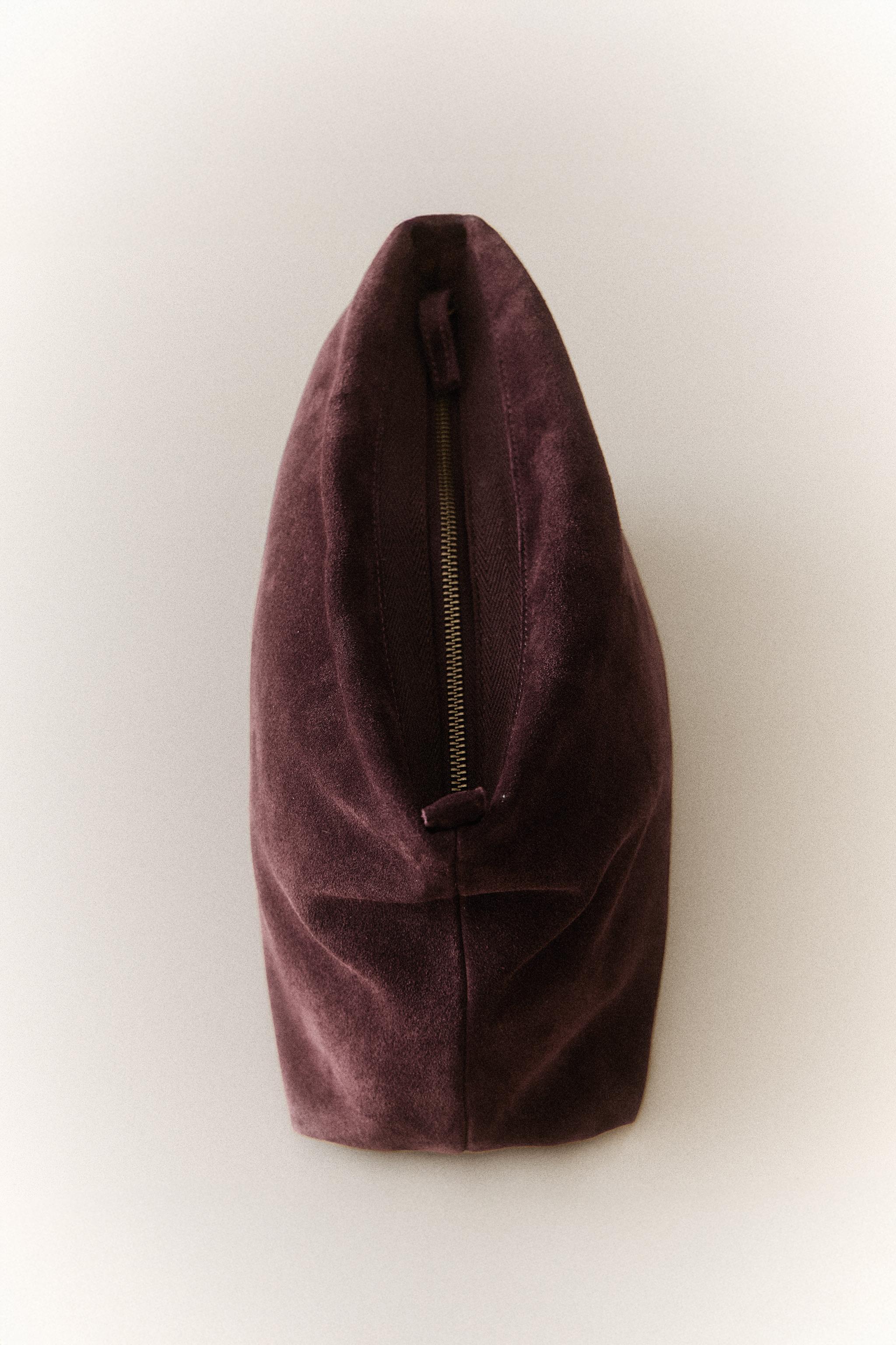SPLIT LEATHER MAKEUP BAG